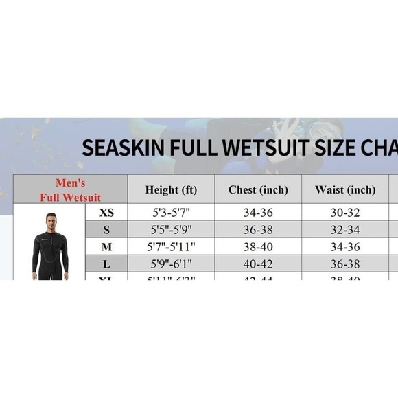 Sealskin Men’s Full Body Front Zip Wetsuit Size Xs surf and swimming - Picture 5 of 5